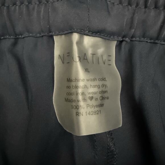 Negative Supreme Jogger Pants Women XL Navy Blue Satin Drawstring Slinky Sleep - Picture 10 of 11